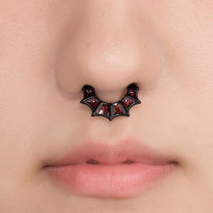 16g ゴシック セプタムリング ハロウィン ピアス | ブラック ジオメトリック ノーズリング | ゴシック セプタムリング、ハロウィン セプタムピアス 16G | 8 MM、10 MM