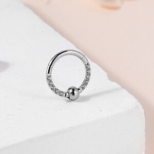 16g Nose Ring/CZ Conch Hoop/Daith Earring/Cartilage Earring/Septum Clicker/Helix Tragus Piercing Jewelry/Bright Earring/Hoop Ring