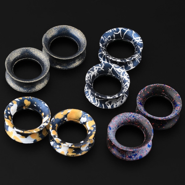 4PCS Silicone Gauges / 6g à 1 '' Double Flared Tunnels / Ear Gauges / Tunnels en silicone / Jauge & Bouchon d’oreilles / Tunnels d’oreille / Bouchon d’oreille / Cadeau pour elle