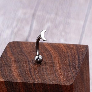 16G Moon Rook Earring/Titanium Eyebrow Rook/Cartilage Piercing/Moon Rook Piercing/Flower Rook/Helix Piercing/Rook Piercing/Rook Barbell