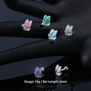 16G Cartilage Earring/Helix Stud/Tragus Piercing/Conch Jewelry/Minimalist Earring/Lobe Stud/Piercing Jewelry/Valentines Gifts for her