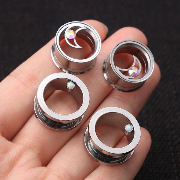 4PCS Ear Gauges/Ear Tunnels/Stainless-Steel Ear Plugs/Ear Stretcher/Double Flared Ear Plugs/Ear Plug and Gauges/Valentines Gifts for her