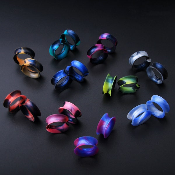 20PCS Soft Silicone Ear Gauges Gauges/6g to 1''Ear Expander/Silicone Plugs/Gauges & Plug Earring/Ear Tunnels/Silicone Tunnels/Gift for her