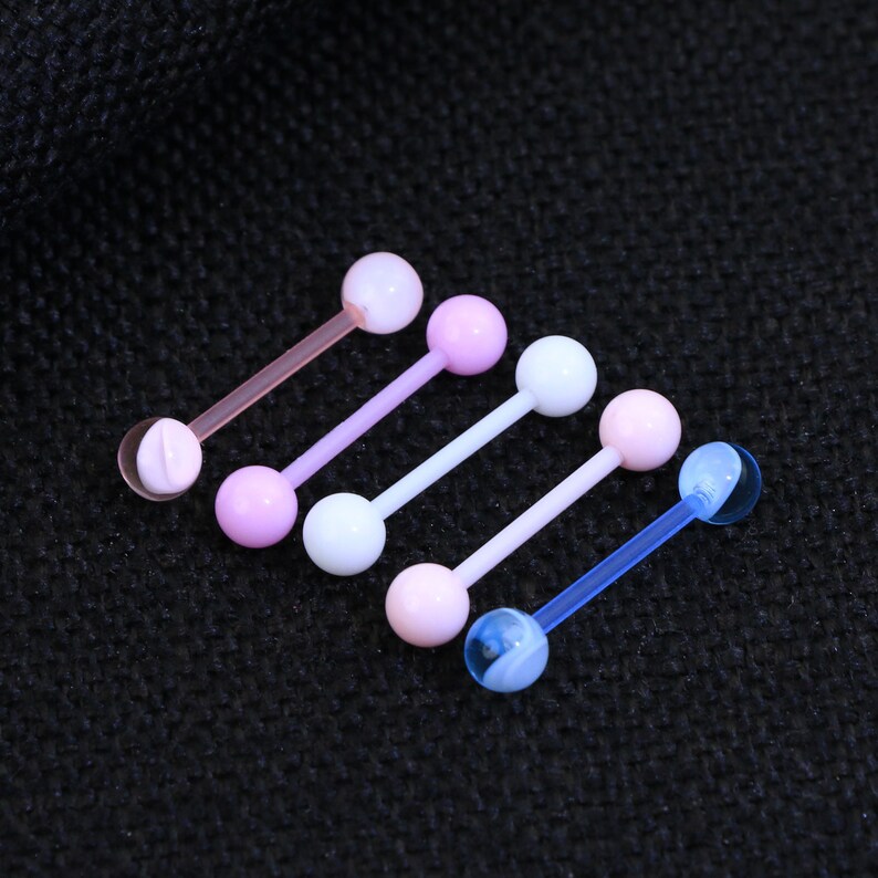 5PCS Tongue Barbell 14G Acrylic Tongue Piercing Jewelry Tongue Etsy