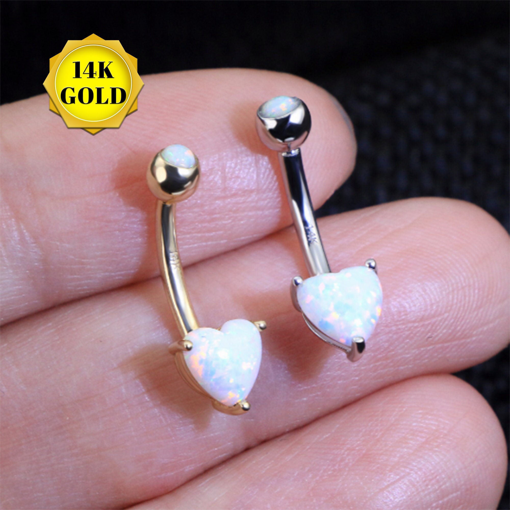 Uwiyo 5 Pièce 14G Piercing Nombril Femme, Acier Chirurgical