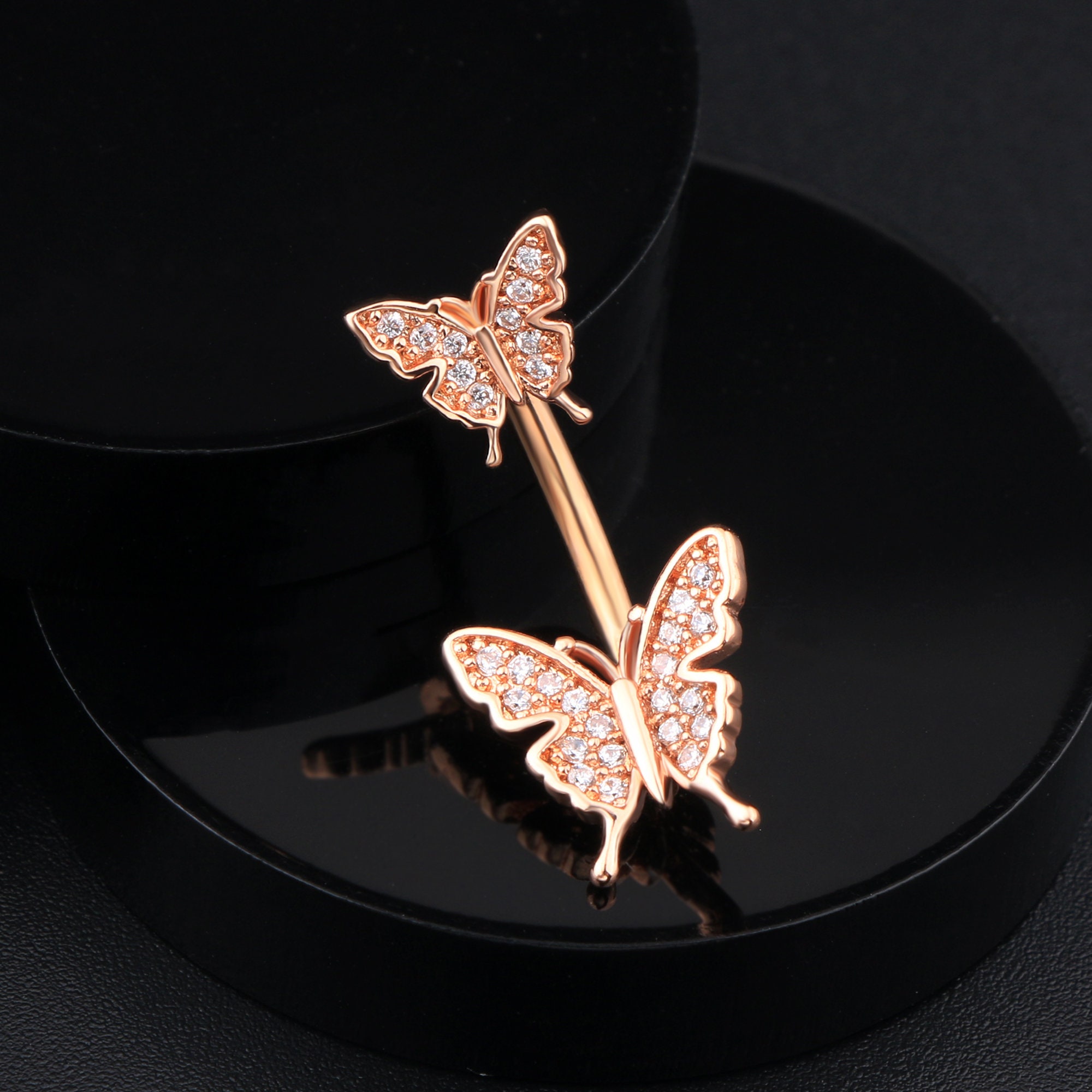Lot De 5 Piercings Pour Nombril En Acier Inoxydable Chirurgical - Styles Variés (Larme, Anneau, Papillon) - Argenté - Pour Femme/Homme