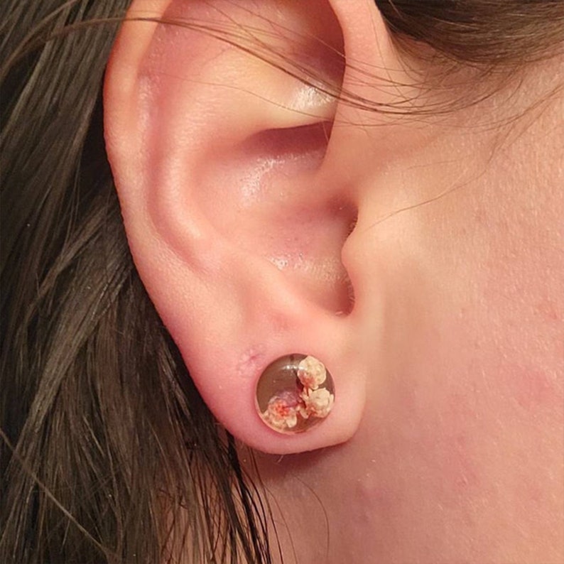 2pcs Flower Ear Gauges Plugs Gauge 2g to 1'' Resin Etsy