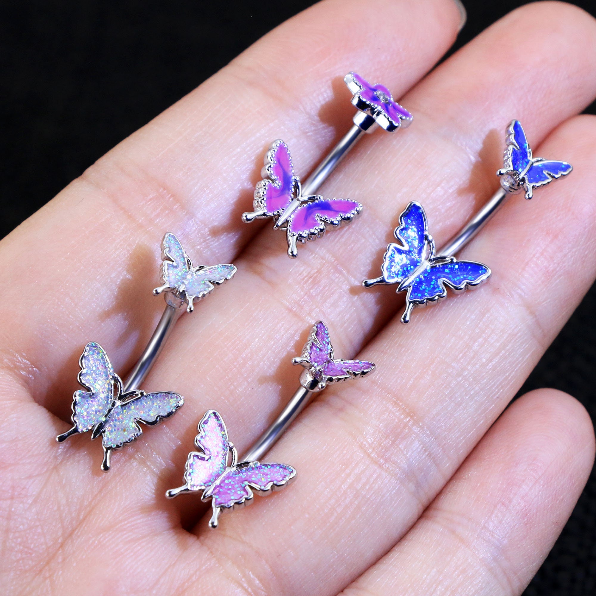 Belly Button Rings 14G Belly Rings Belly Piercing Butterfly Etsy