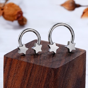 14G ster septum ring/titanium septum piercingsieraden/septum barbell/neussieraden/daith-oorbel/tragus/kraakbeenring/septumsieraden
