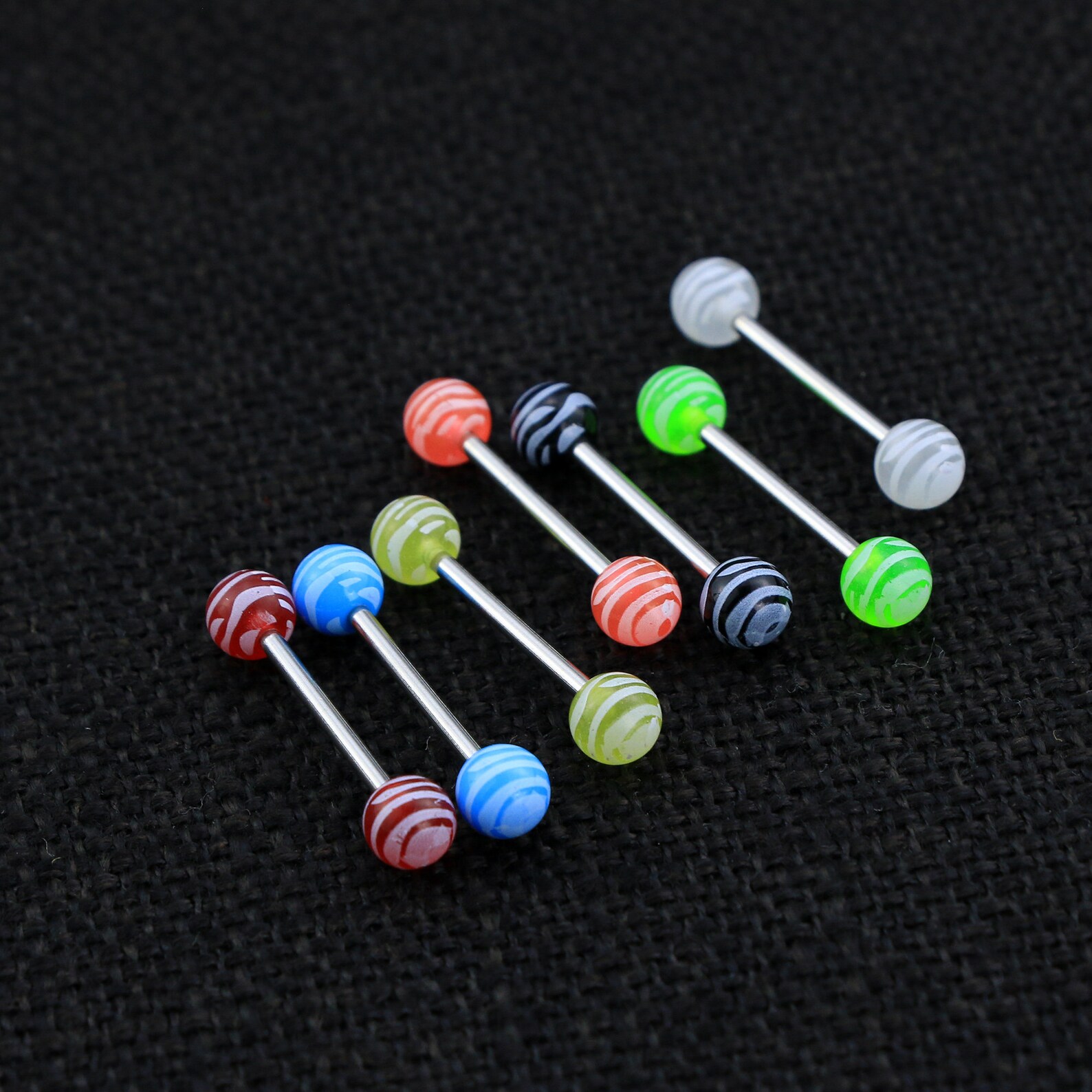 7PCS Glow in the Dark Tongue Piercing Jewelry/14g Tongue Etsy