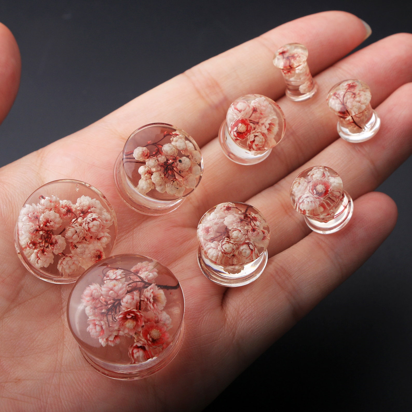 2PCS Flower Ear Gauges/plugs Gauge/2g to 1'' Resin Etsy