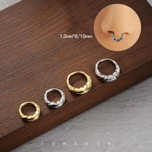 16G hammer Septum Ring/Cartilage Earring/Helix Earring/Daith Piercing/Hoop Earring/Clicker Hoop/septum hoop/Nose Hoop/halloween Hoop