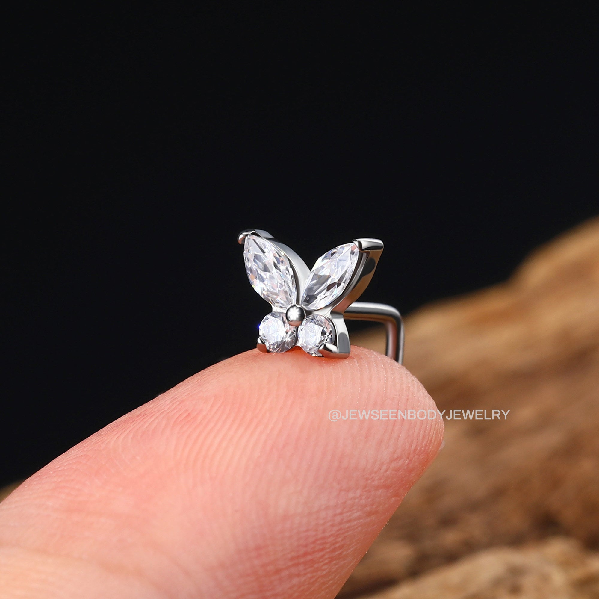 Anello Al Naso Con Gemma A Stella In Titanio Di Grado - Foto 2