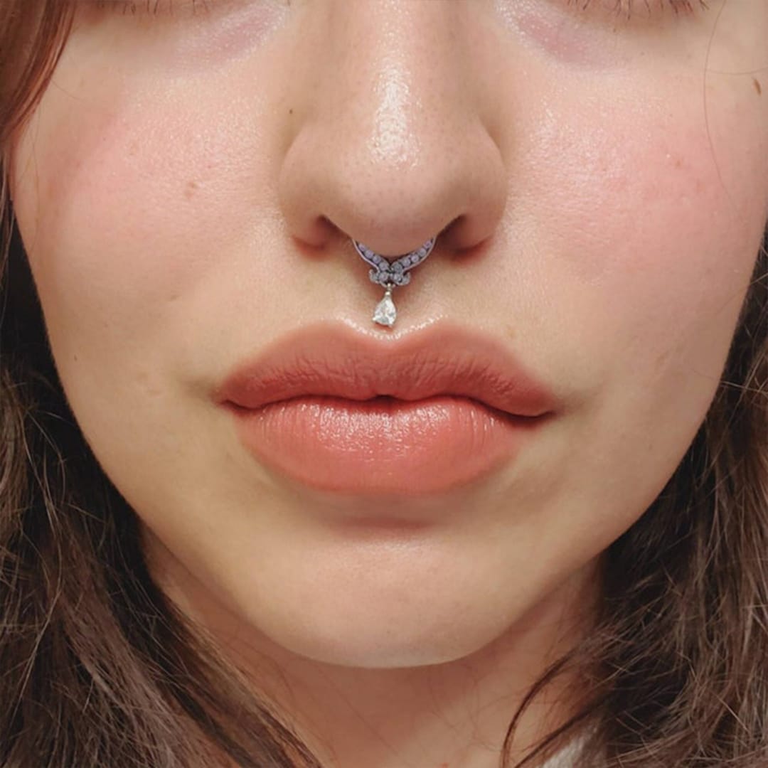 Septum Ring/16g Nose Ring Hoop/septum Clicker/teardrop CZ Tragus Helix  Earring/nose Piercing/nose Jewelry/valentines Gifts for Her -  Norway