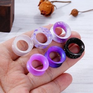 Ohr Dehnung / 2G-1/2 "/ 12 STÜCKE Gauges Expander Set / Weiche Silikon Tapers Plugs Tunnel / Lila Körperschmuck Piercing / Valentinstag Geschenke für sie