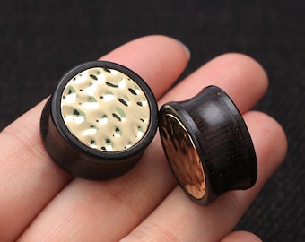 2PCS Jauges d’oreille en bois, Bouchon d’oreille, Bouchons d’oreille double évasé, Jauges 00, Bouchon et jauge, Tunnels d’oreille, Expanseur d’oreille, Stretchering d’oreille, Cadeau pour elle