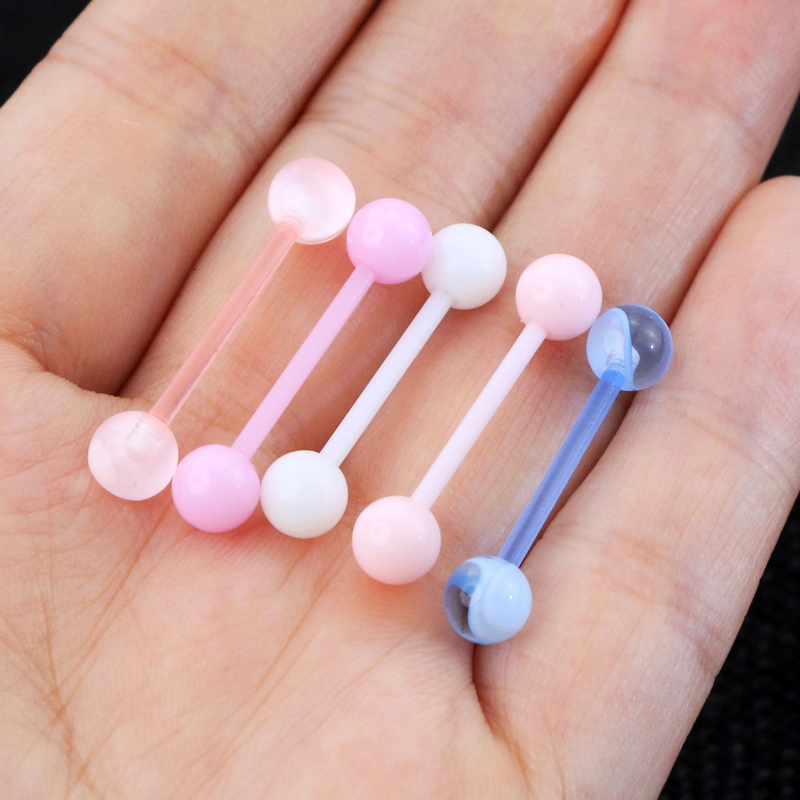 5PCS Tongue Barbell 14G Acrylic Tongue Piercing Jewelry Tongue Etsy