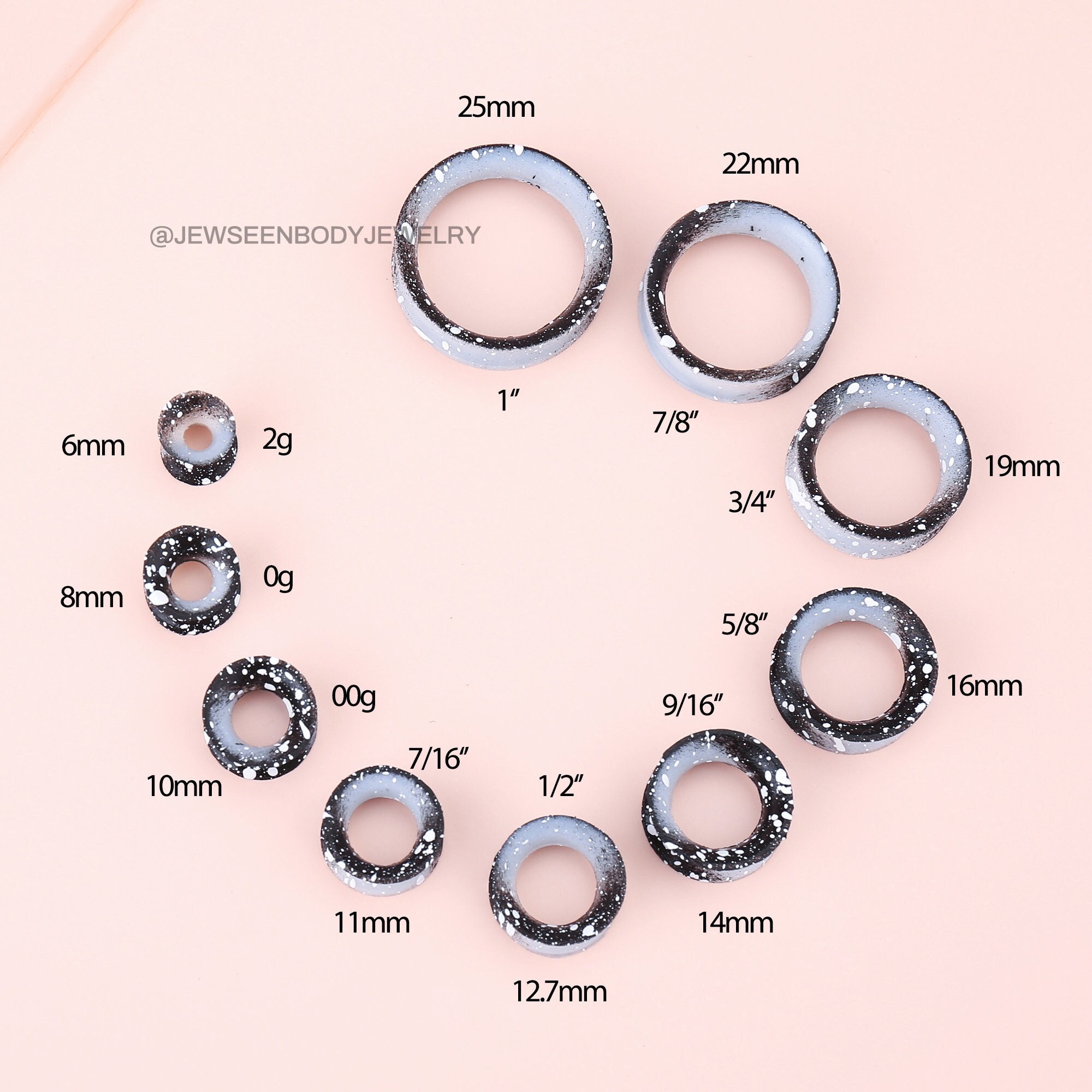 COOEAR Bouchons Et Tunnels En Verre Galaxy Piercing Expander Expander Stretchers Pair Gift Packed Jewelry Size