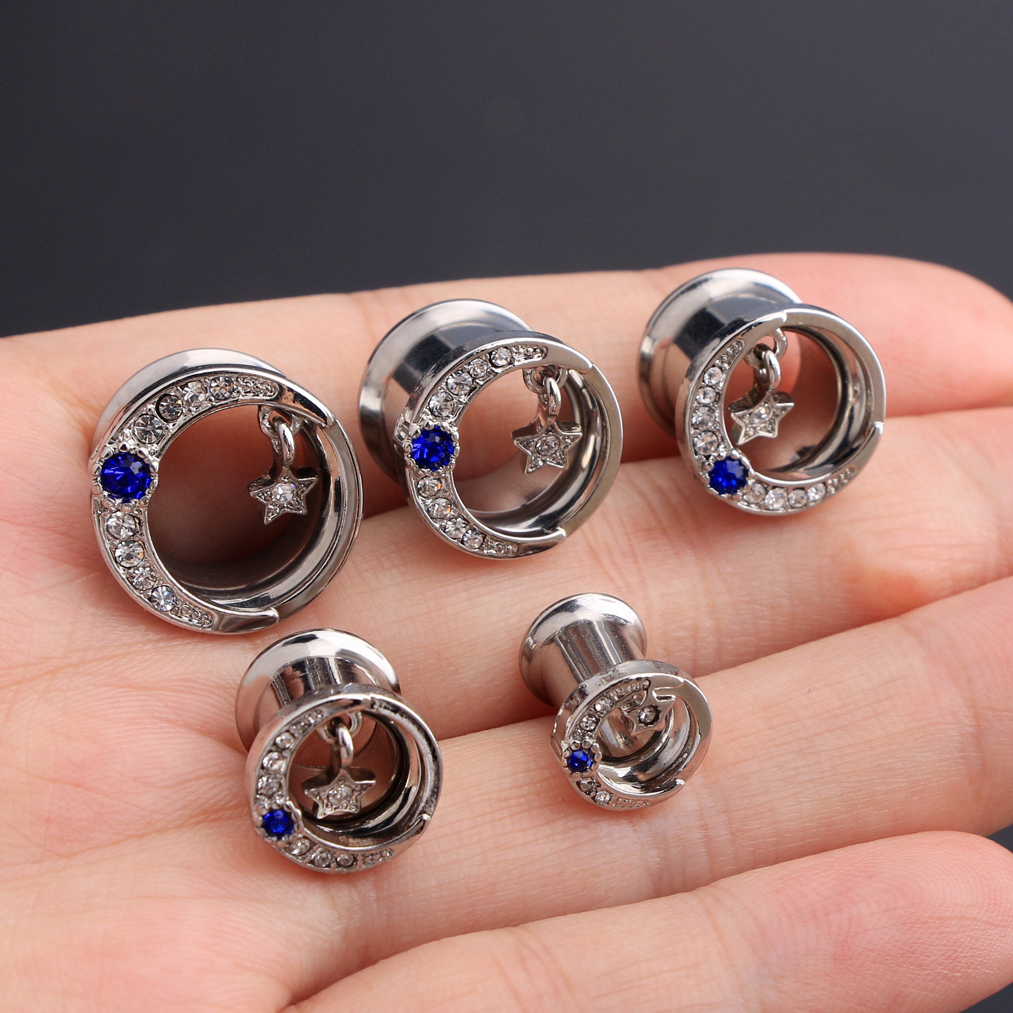 Pair Stainless Steel Double Flare Flesh Tunnel Ear Plugs Expander Ear Gauge Sale Pair Stainless Steel Double Flare Flesh Tunnel Ear Plugs Expander Ear Gauge Sale