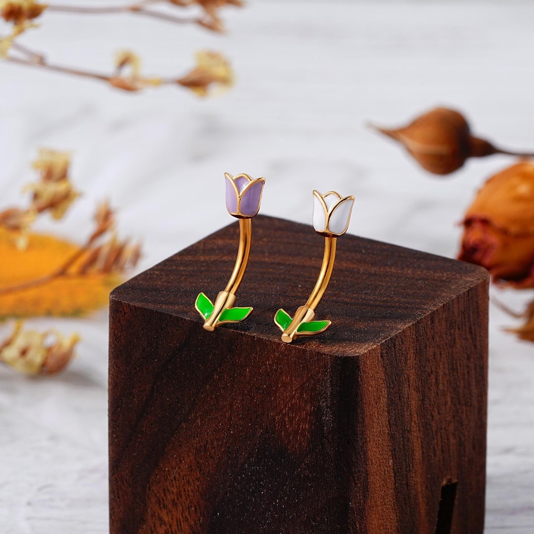 16G Tulip Rook Earring/eyebrow Rook/cartilage Piercing/flower Rook ...