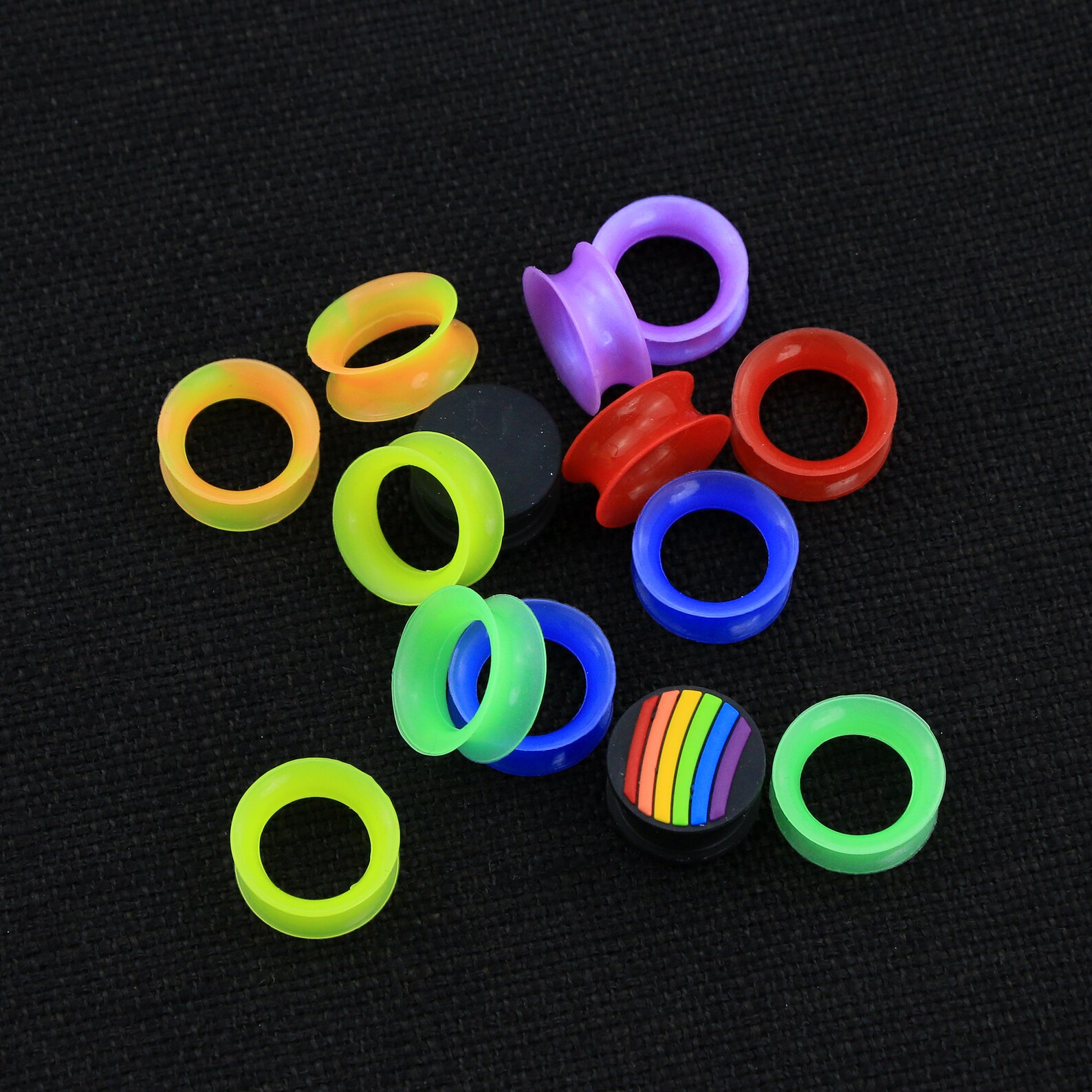 14pcs Soft Silicone Tunnels/3d Rainbow Ear Gauge/double Flared Etsy