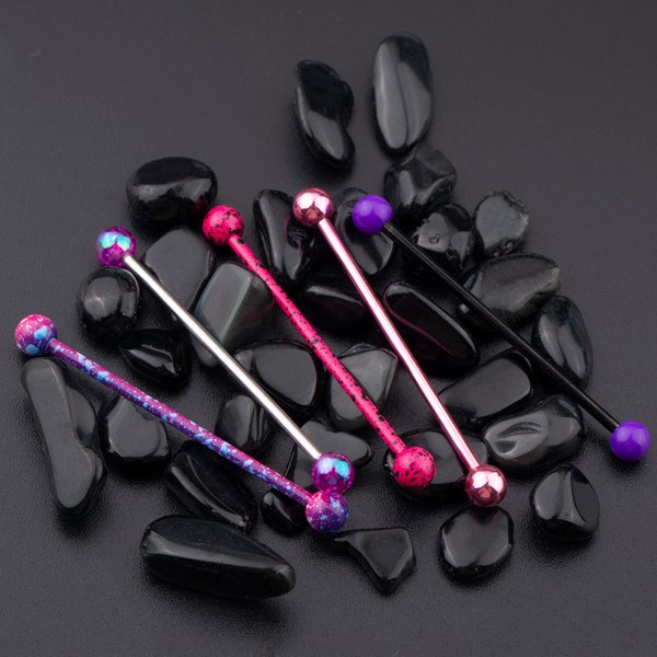 5PCS Industrial Barbell/Acrylic Industrial Barbell/Industrial Piercing Jewelry/Industrial Ring/Cartilage Earring/Gift for Her