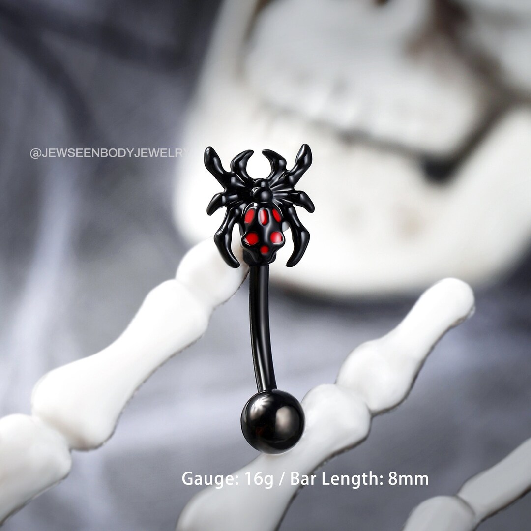 Halloween Rook Spider Skull Rook Piercing: 16G Halloween Cartilage Earring - Etsy