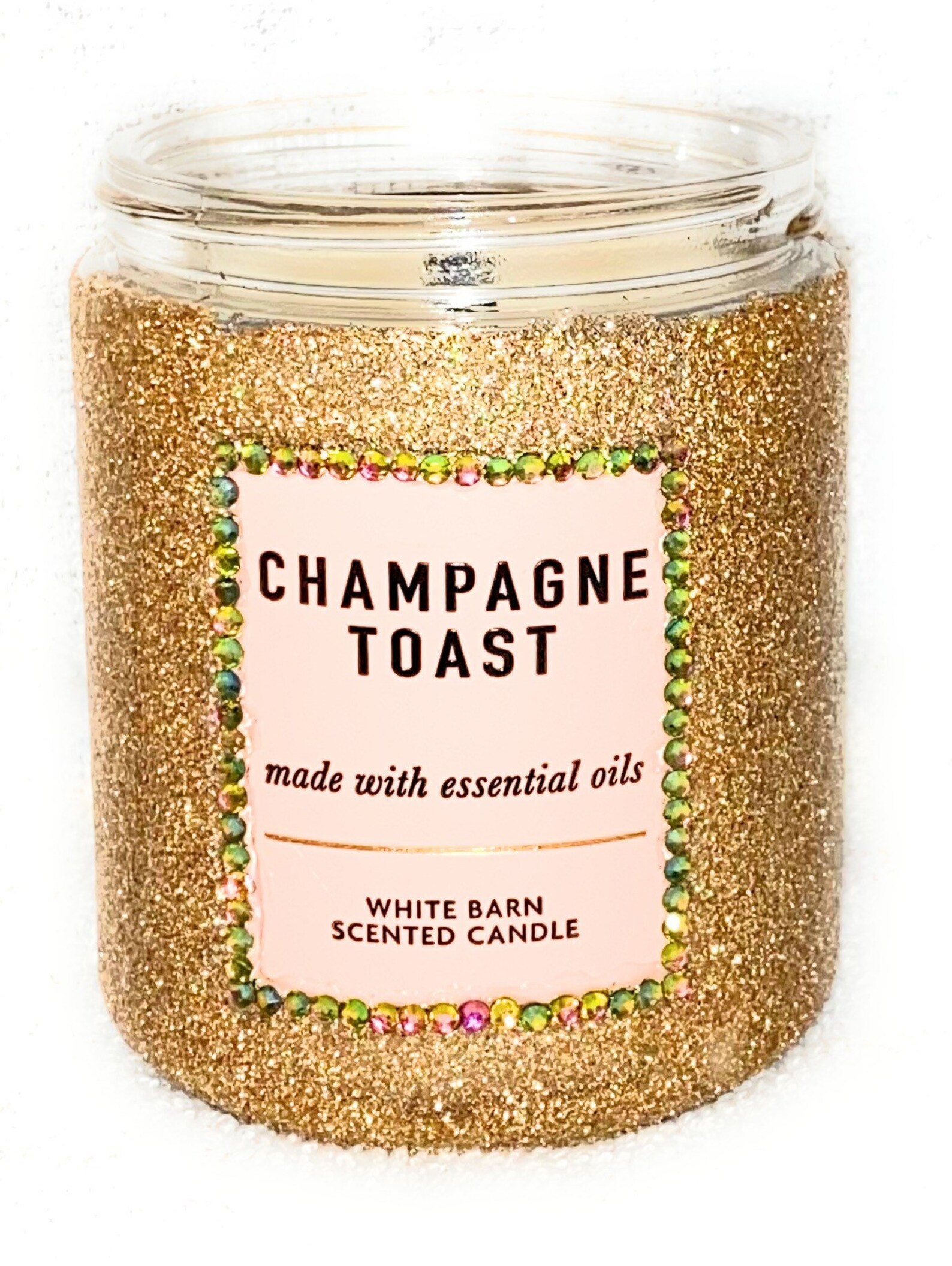 Glittered Champagne Toast Candle Etsy