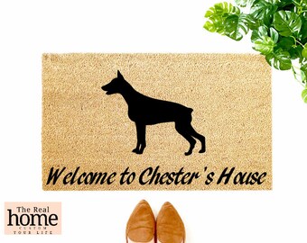 doberman welcome mat