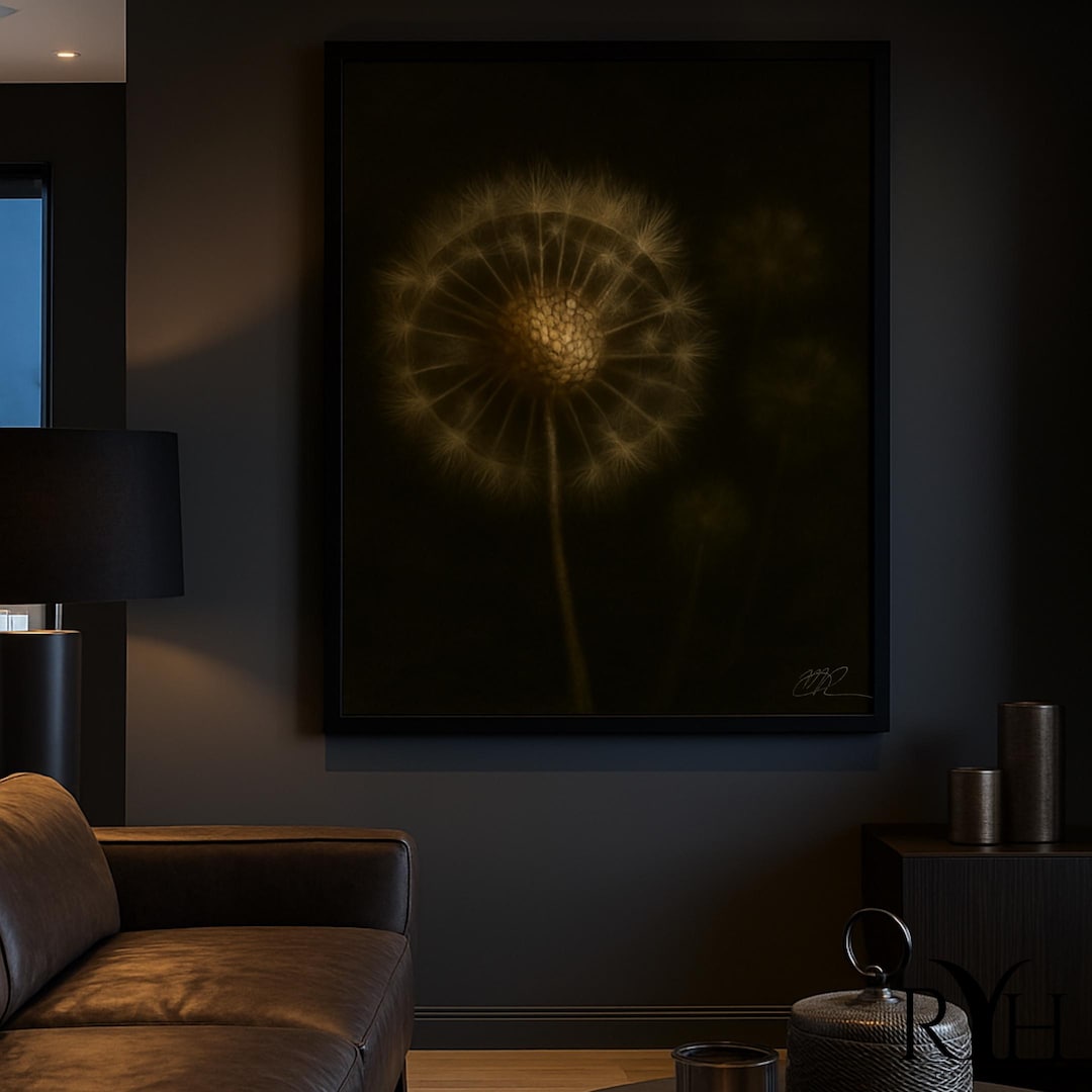 Vintage Style Dandelion Framed Wall Art | Moody Wall Print | Gift for ...