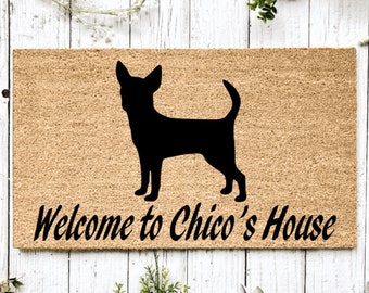 Fußmatte Schmutzfangmatte Türmatte Hund Hundebesitzer Chihuahua Dog Geschenk 