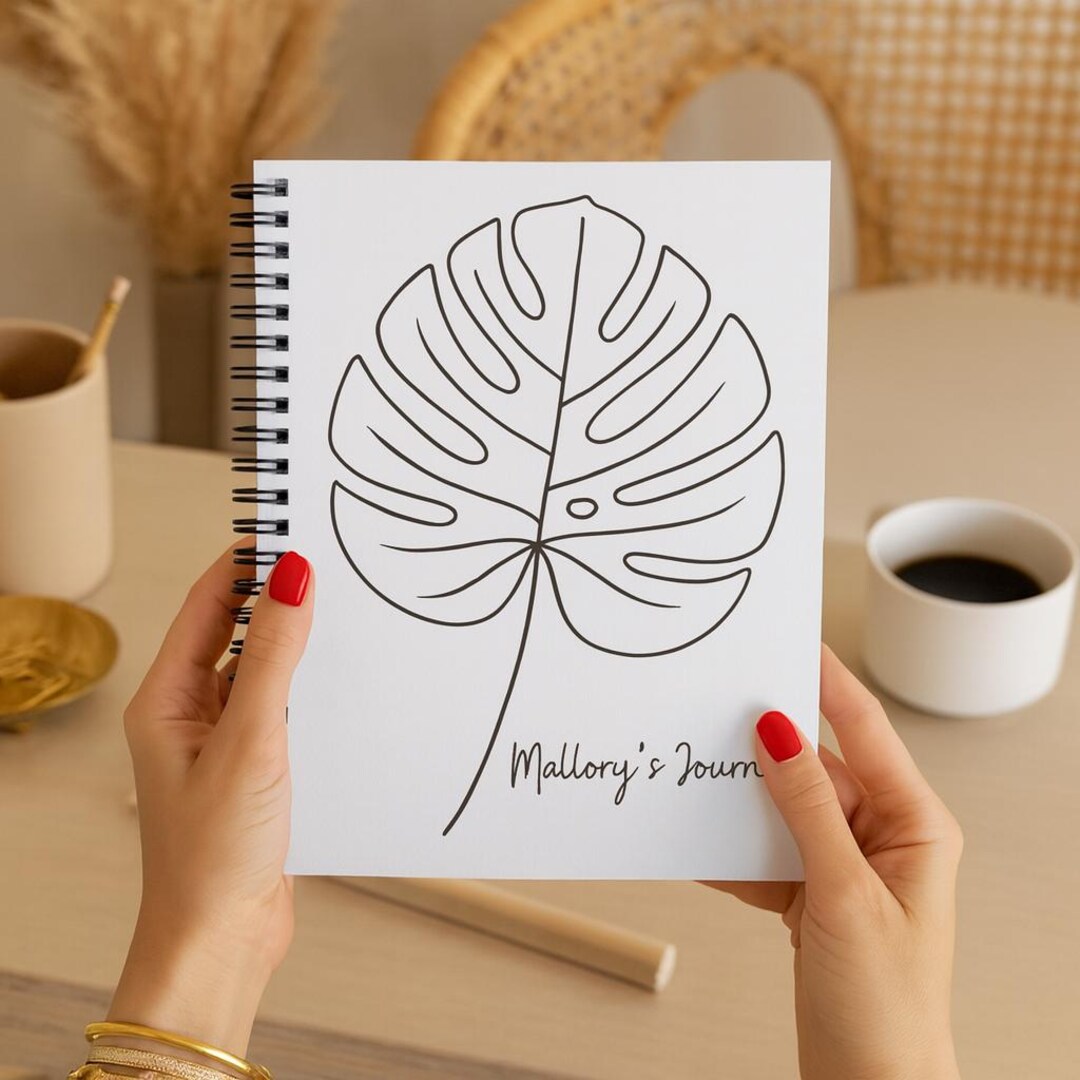 Custom Monstera Notebook | Personalized Tropical Plant Journal - Etsy
