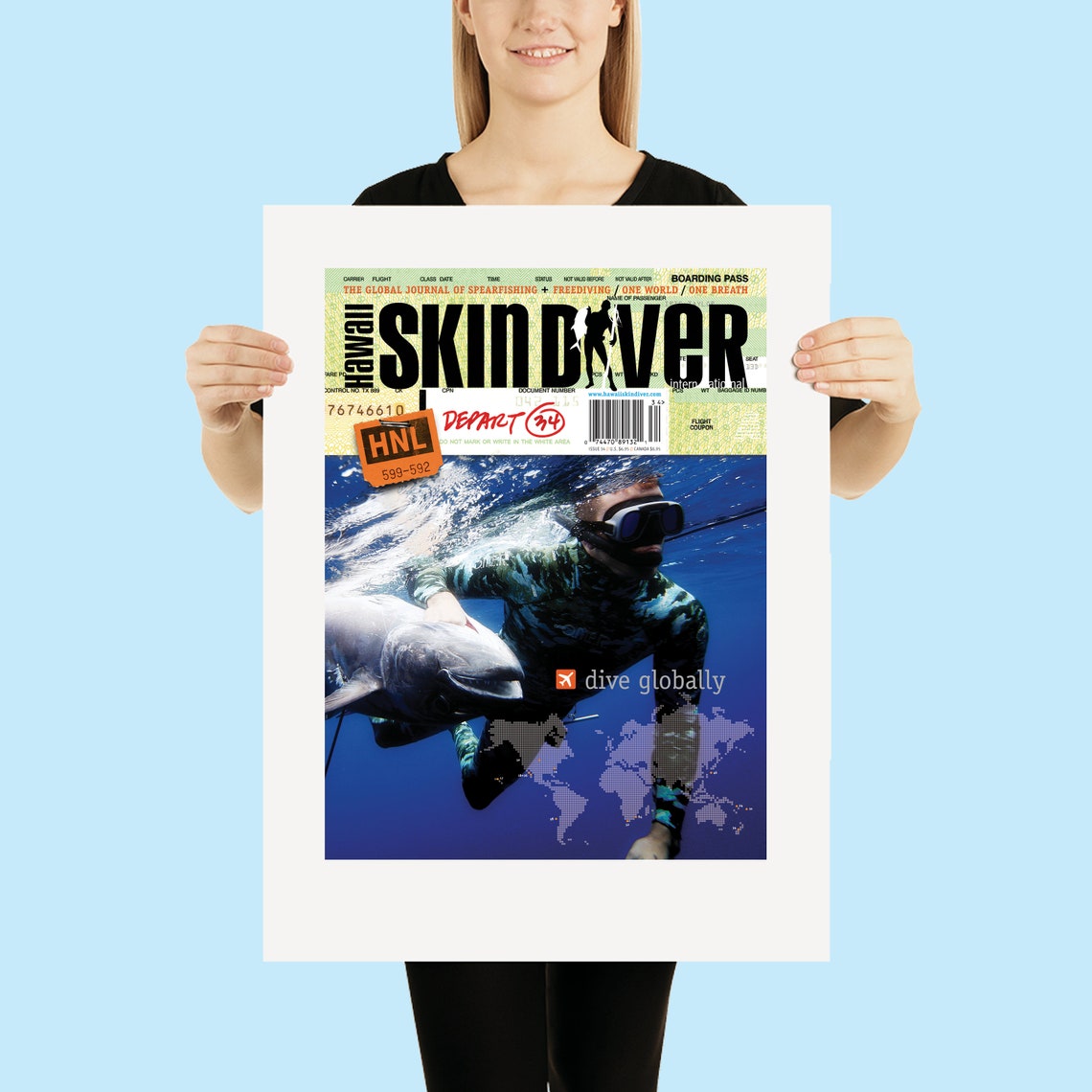 Hawaii Skin Diver Magazine Issue 34 Cover 18 X 24 In. Poster Semigloss Paper UNFRAMED Etsy