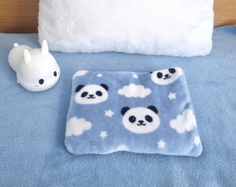 Bouillote sèche animaux déhoussable, pour enfants et bébés, dessus minky avec remplissage riz et lavande panda