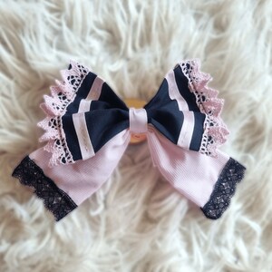 Black and pink gothic lolita bow