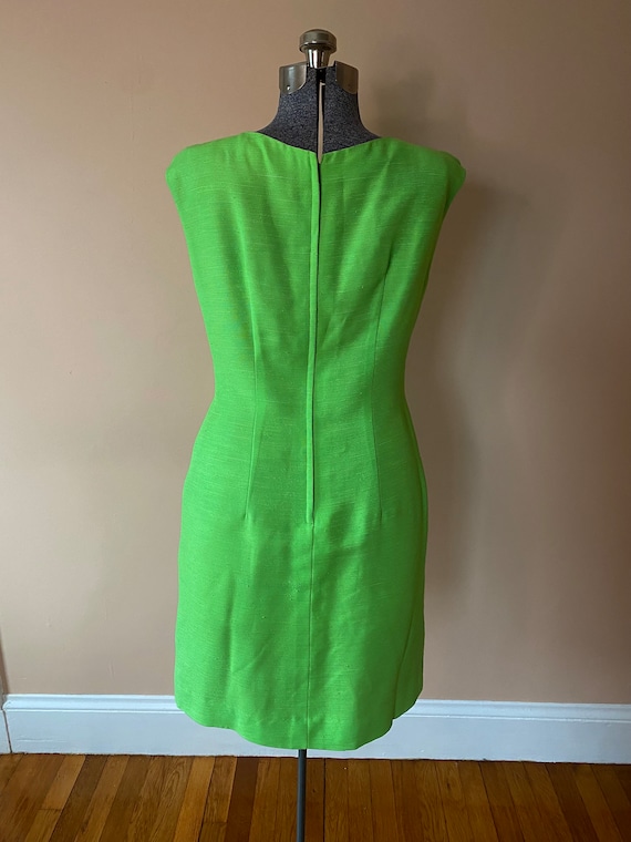 1960s Lilli Diamond lime green dress bow detail - image 3