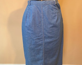 1970s Russ chambray A-line skirt