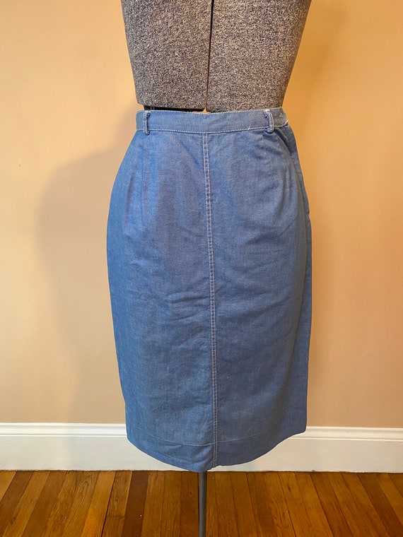 1970s Russ chambray A-line skirt