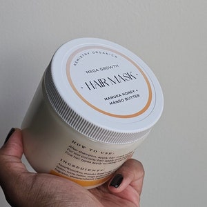 16 oz Mega Hair Growth Deep Conditioner with Mango Butter & Manuka Honey /  Adenosine + Rice Bran Extracts