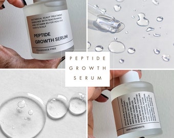 MULTI PEPTIDE Hair Growth Serum Growth Activating DHT Blocker Oil Free  Water Serum / Botanical Extracts / Niacinamide / Scalp Nourishing