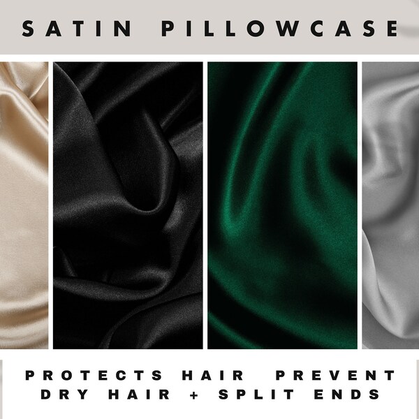 Standard Size Satin Pillowcase For soft hydrated moisturized hair protects hair from snagging and pulling