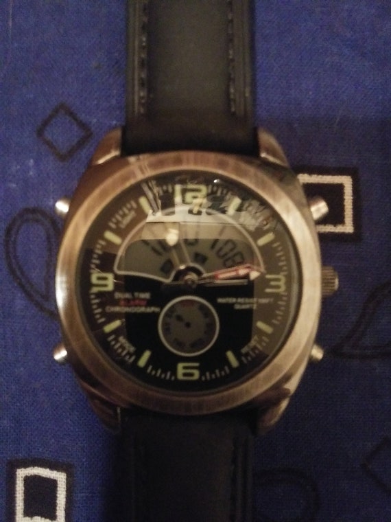 Mens watch armitron dual time 40mm two new batteries new band Etsy