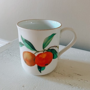 Made in England Porzellan Obst Kaffeetasse mit Goldbesatz