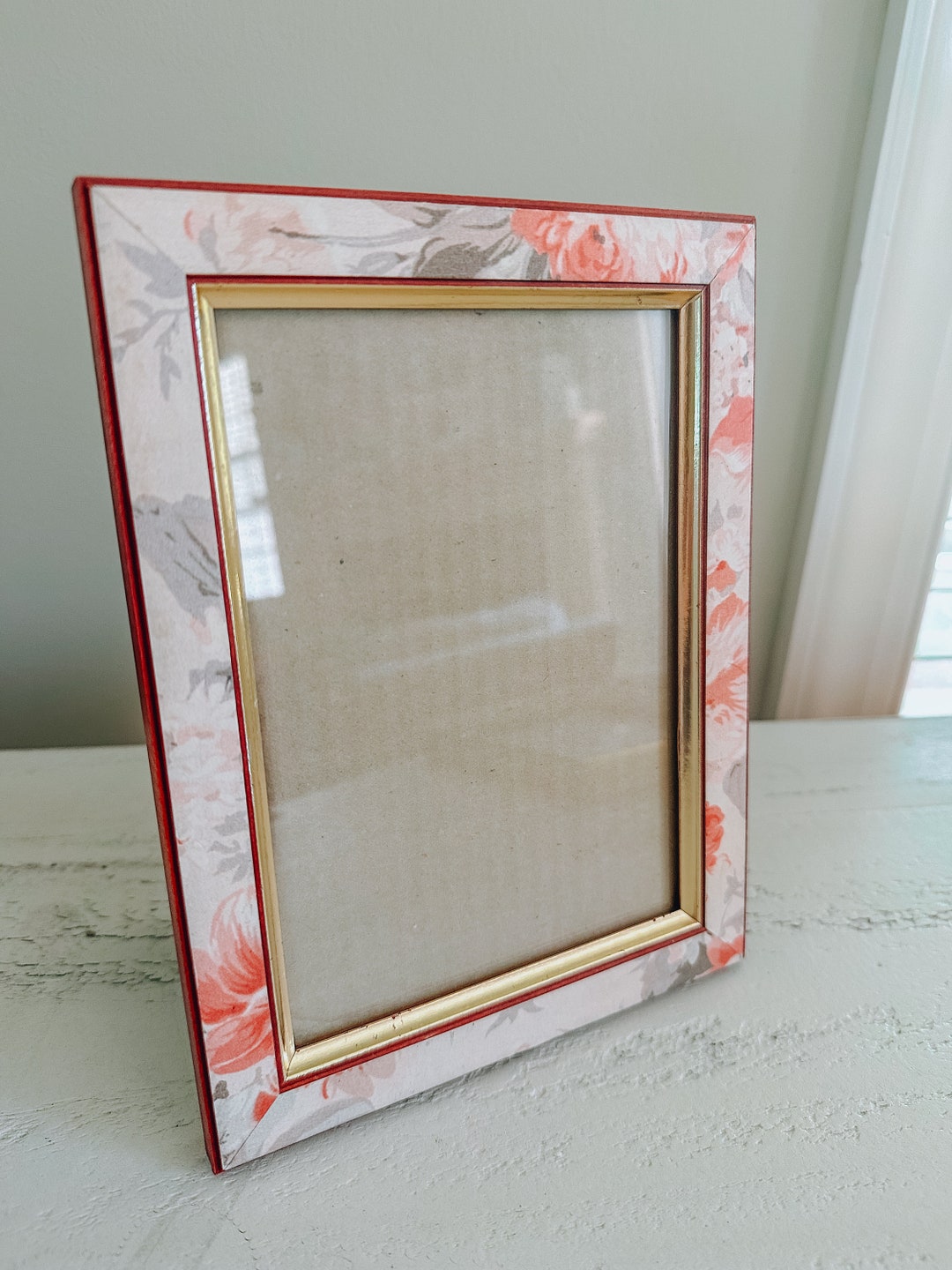 1980s Style Picture Frame- Pink/red Roses - Etsy