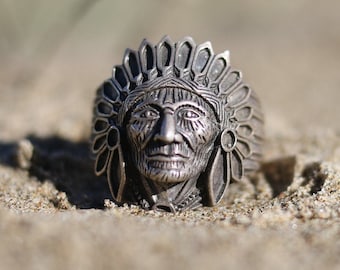 Chief manitou ring. Indian ring. Shaman ring. Chief ring. Silver ring. Man ring. Biker ring. Woman ring. Men's ring. Men's ring. native ring