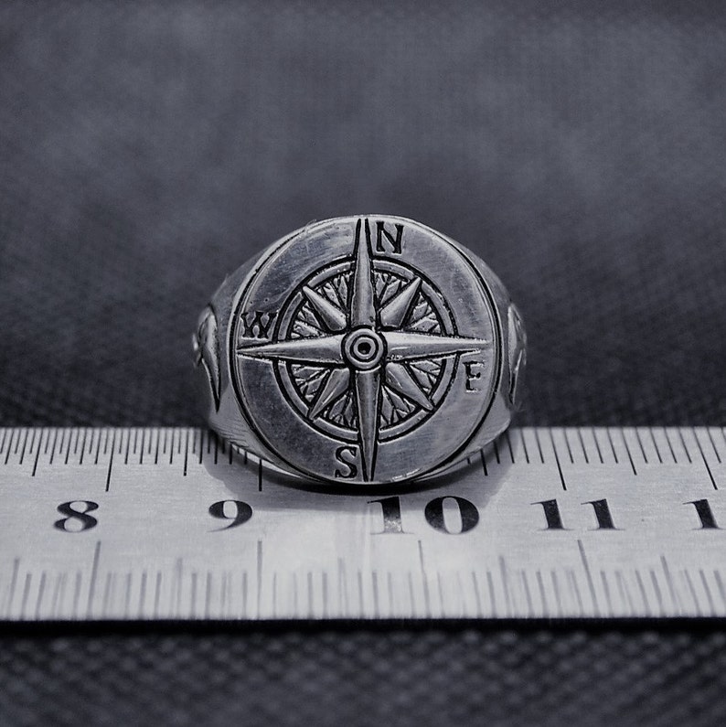 Rose of the Winds Ring. Male Ring. Unisex Ring. 925 Silver - Etsy