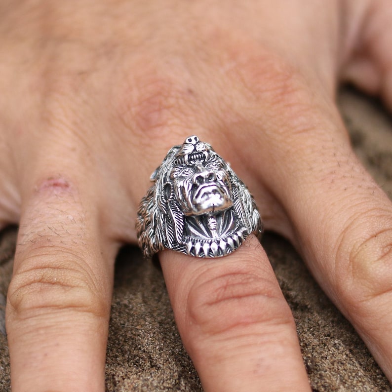 Manitou Chief Ring. Shaman Ring. Indian Ring. 925 Silver Ring. Etsy
