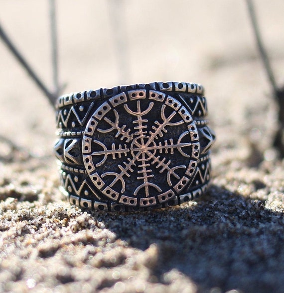 Aegishjalmur Ring. Viking Ring. Male Ring. Nordic Ring. 925 Silver