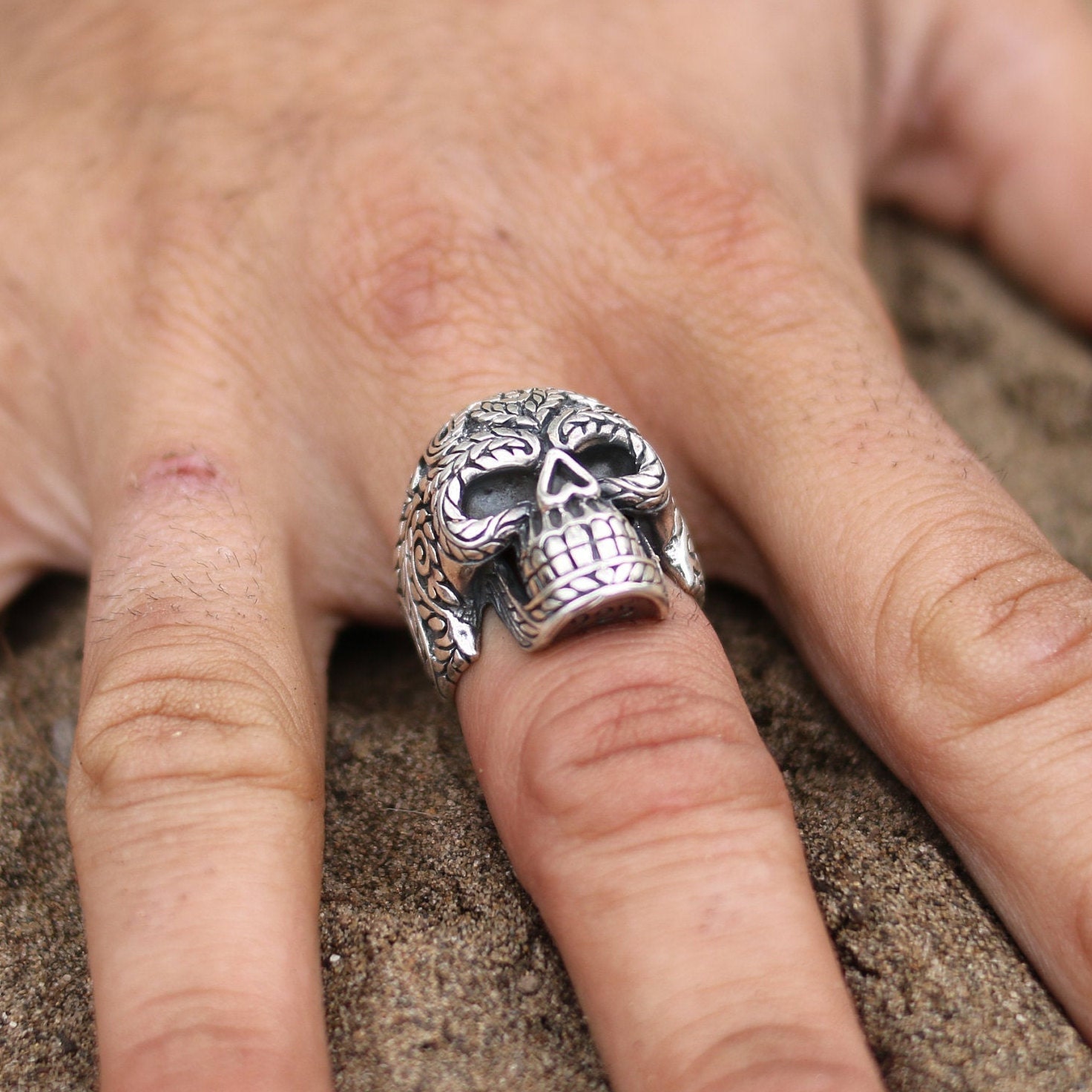 Mexican Skull Ring. Mexican Ring. Male Ring. Man Ring. Biker Etsy