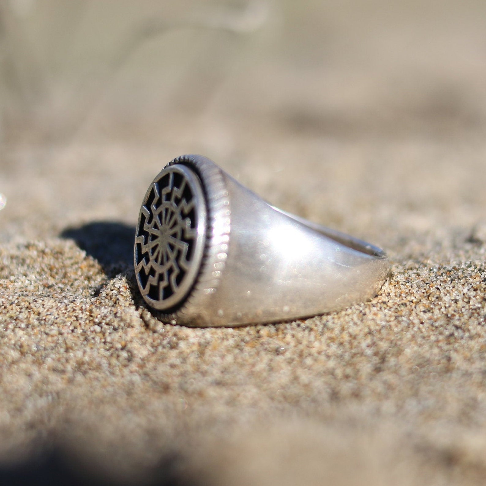 Black Sun Ring. man ring. ring destruction. Male ring. 925 Etsy